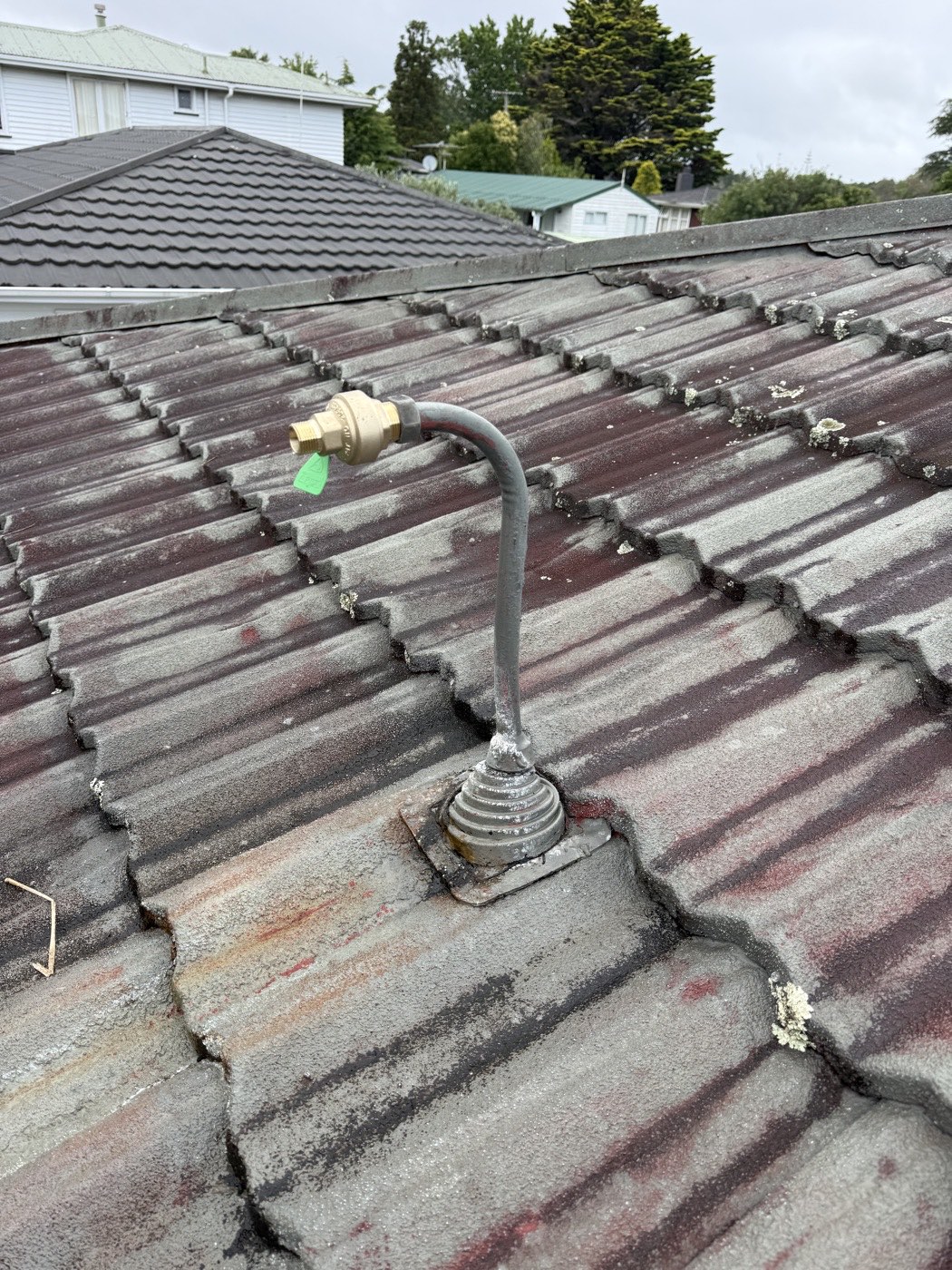 Why is water running out of the pipe on my roof?