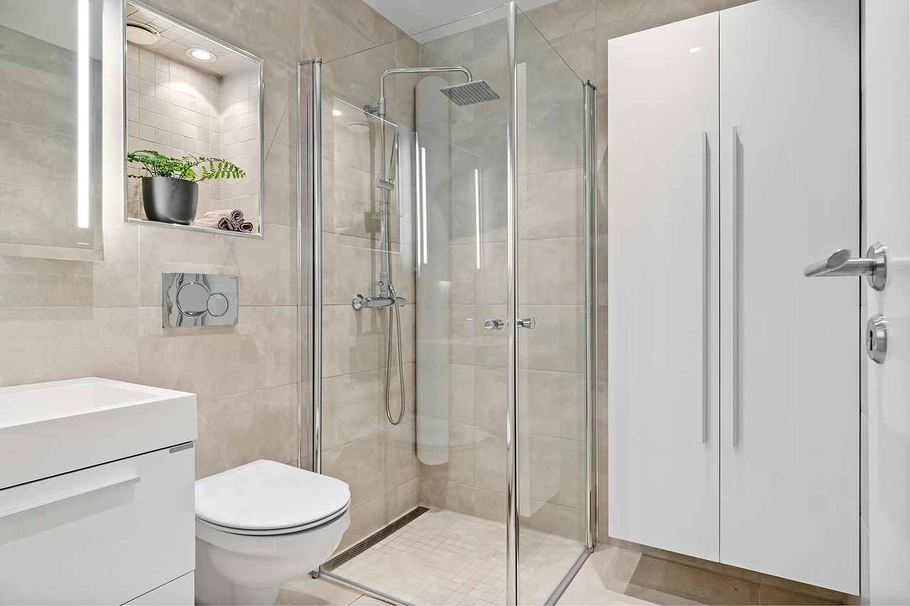 Modern bathroom renovation with new fixtures