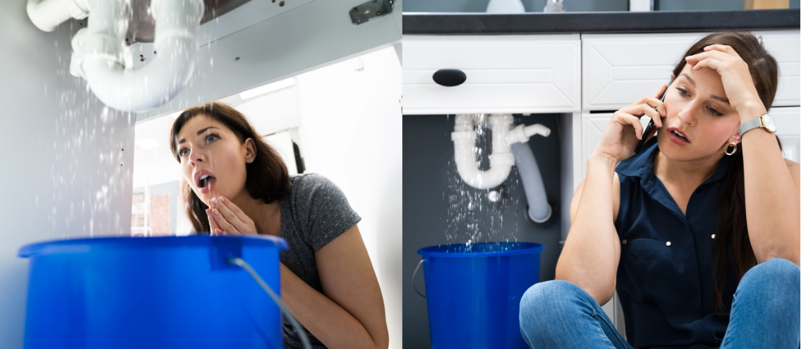 Kitchen sink leak under bench