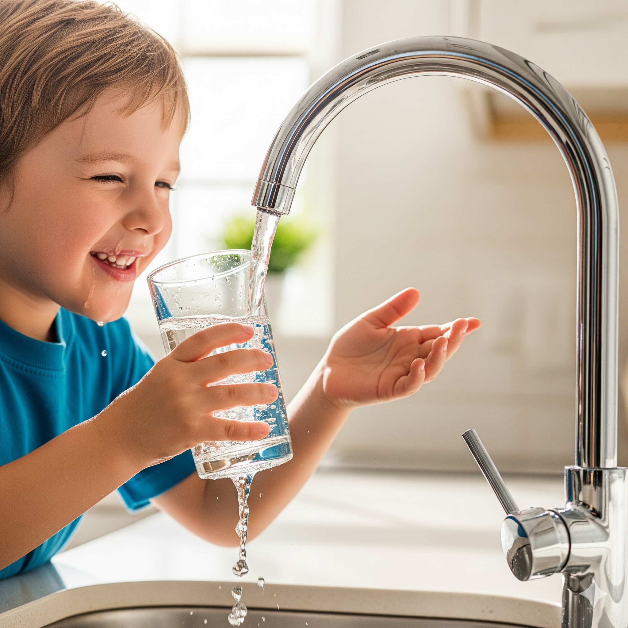 Glass of safe drinking water