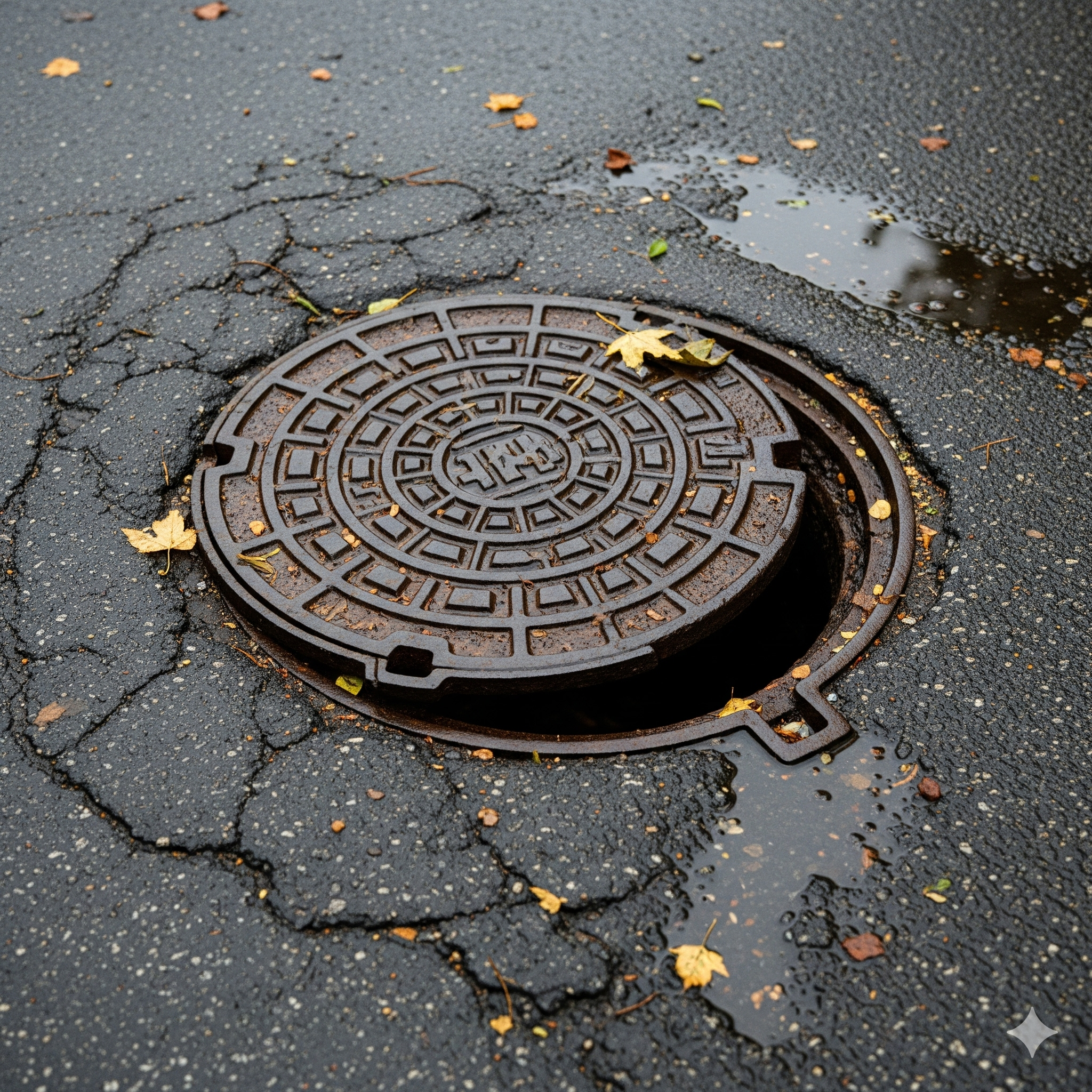 overflowing manhole