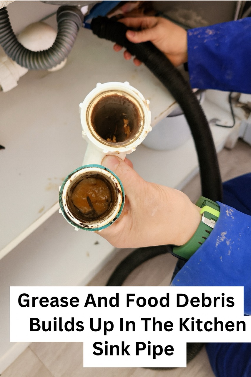 Oil clogged trap under sink