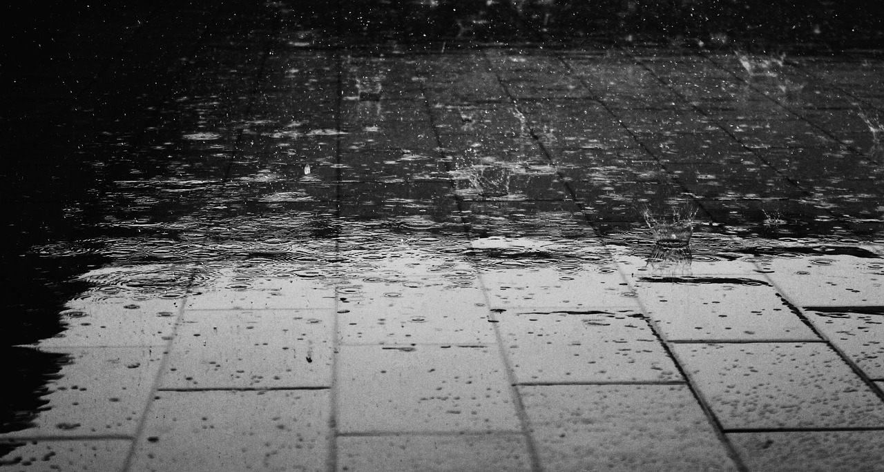 stormwater puddle on driveway
