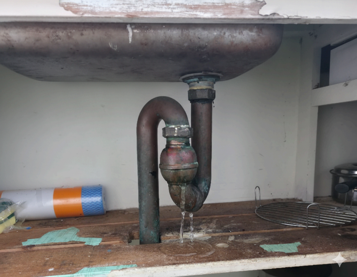 Under sink leak image